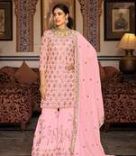 Designer Pink Colour Palazzo Dress For Ethnic Looks