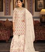 Designer Off White Colour Palazzo Dress For Ethnic Looks