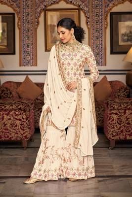 Designer Off White Colour Palazzo Dress For Ethnic Looks 2