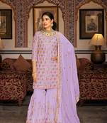 Designer Voilet Colour Palazzo Dress For Ethnic Looks