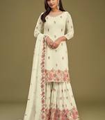 Cream Colour Heavy Partywear Palazzo Dress For Wedding Season