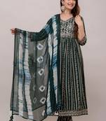 Green Colour Fancy Reaymade Salwar Kameez For Ethnic Party