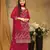 Beautiful Embroidered Palazzo Dress In Girlish Maroon Colour For Rich Looks
