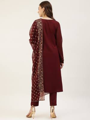 Maroon Colour Girlish Partywear Dress For Trendy Looks 2