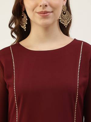 Maroon Colour Girlish Partywear Dress For Trendy Looks 3
