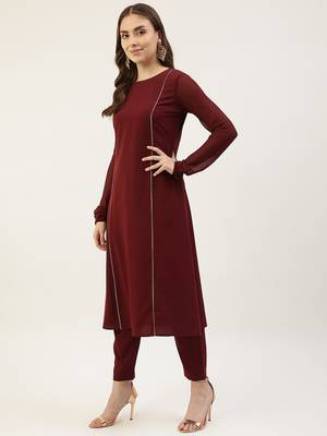 Maroon Colour Girlish Partywear Dress For Trendy Looks 4