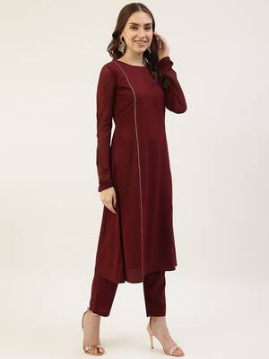 Maroon Colour Girlish Partywear Dress For Trendy Looks 5