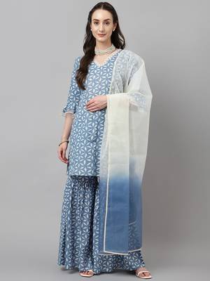 Blue Colour Girlish Partywear Dress For Trendy Looks 1