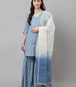 Blue Colour Girlish Partywear Dress For Trendy Looks