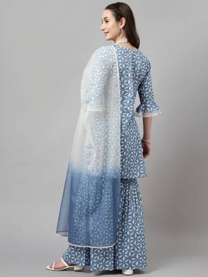 Blue Colour Girlish Partywear Dress For Trendy Looks 2