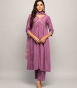 Purple Colour Ethnic Girlish Dress For Partywear Looks