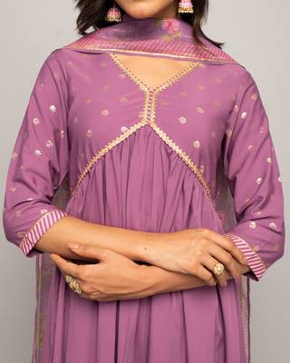 Purple Colour Ethnic Girlish Dress For Partywear Looks 3