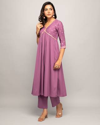 Purple Colour Ethnic Girlish Dress For Partywear Looks 4