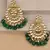 Embellished Gold Chandbalis with Green Kundan Drops