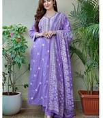 Fancy Lavender Colour Ethnic Dress For Trendy Party Looks