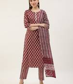 Wine Colour Girlish Partywear Dress For Trendy Looks