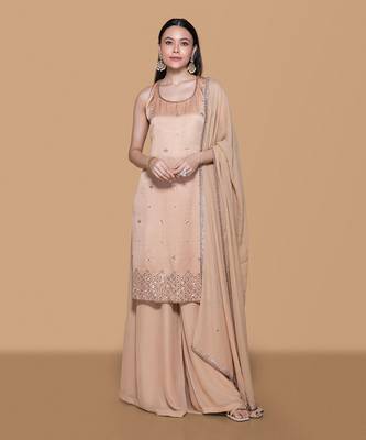 Fawn embroidered kurta set 1