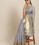 Silk With Golden Broad Border Party Wear Saree