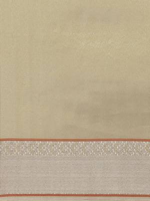 Cotton Silk Linen Blend Golden Border Saree With Blouse 3