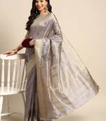 Silk Colorful Thread Embroidered Saree