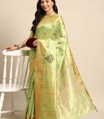 silk colorful thread embroidered saree