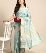 Silk Colorful Thread Embroidered Saree