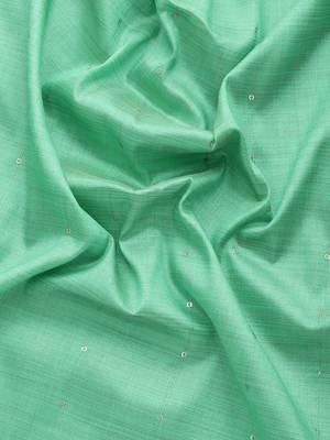 Cotton Silk With Golden Zari Woven Border And Sequins Work Saree 3