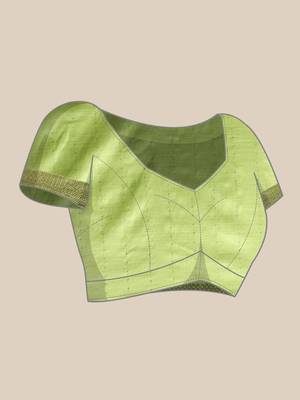 Cotton Silk With Golden Zari Woven Border And Sequins Work Saree 5