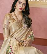 cotton silk saree with embroidery with emple border