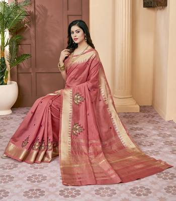cotton silk saree with embroidery with emple border 2