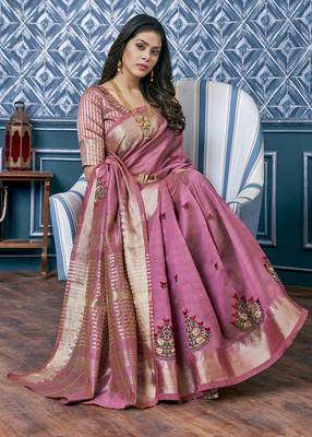 cotton silk saree with embroidery with emple border 2