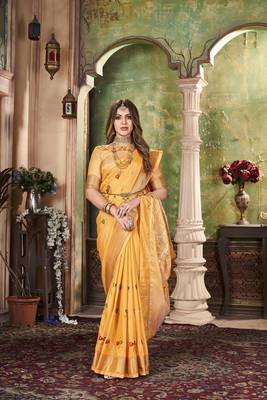 Soft Cotton Silk With Colourful Thread Embroidery Saree With Blouse 2