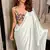 White Plain Satin Saree for Women