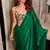 Emerald Green Satin Plain Saree with Blouse