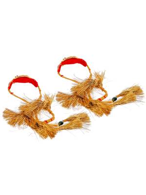 Set of 2 gold & red antique gold plated armlet bracelet 4