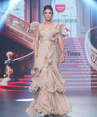 The spree twirl ruffle saree 1