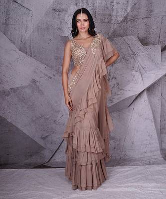 The spree ruffle saree 1