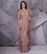 The spree ruffle saree