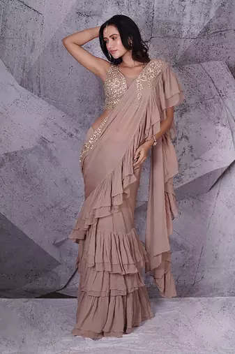 The spree ruffle saree