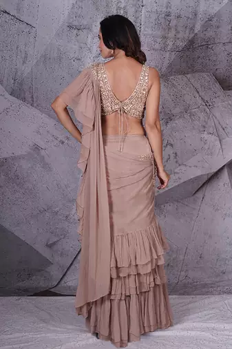 The spree ruffle saree