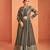Green georgette indowestern wedding collection crop top, skirt & shrug set