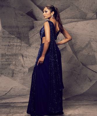 The shimmering blue cross saree 2