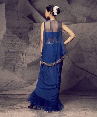 The anant blue corset dhoti set 3