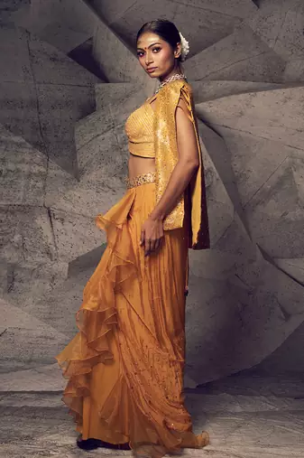 The anant genda dhoti set