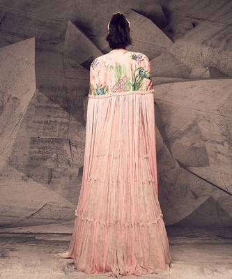 The pink floral cape anarkali 3