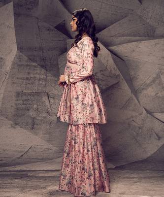 The pink floral peplum set 2