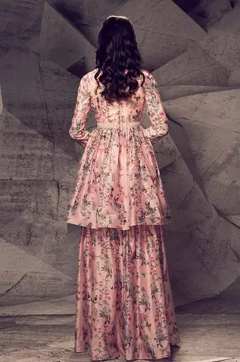 The pink floral peplum set