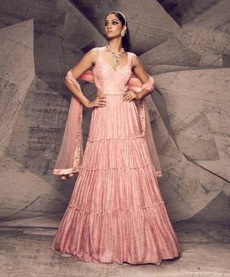 The pink floral anarkali 1