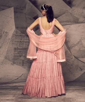 The pink floral anarkali 3