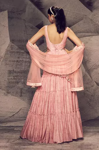 The pink floral anarkali